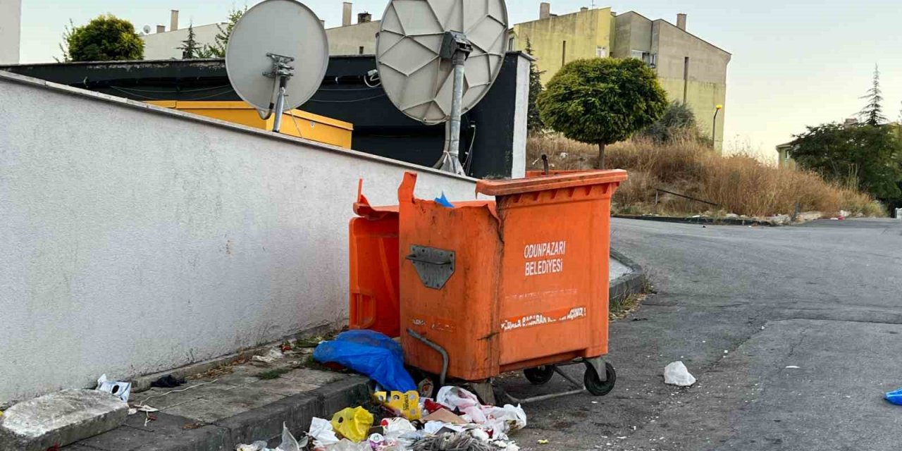 Kırık konteyner değiştirilmeyi bekliyor