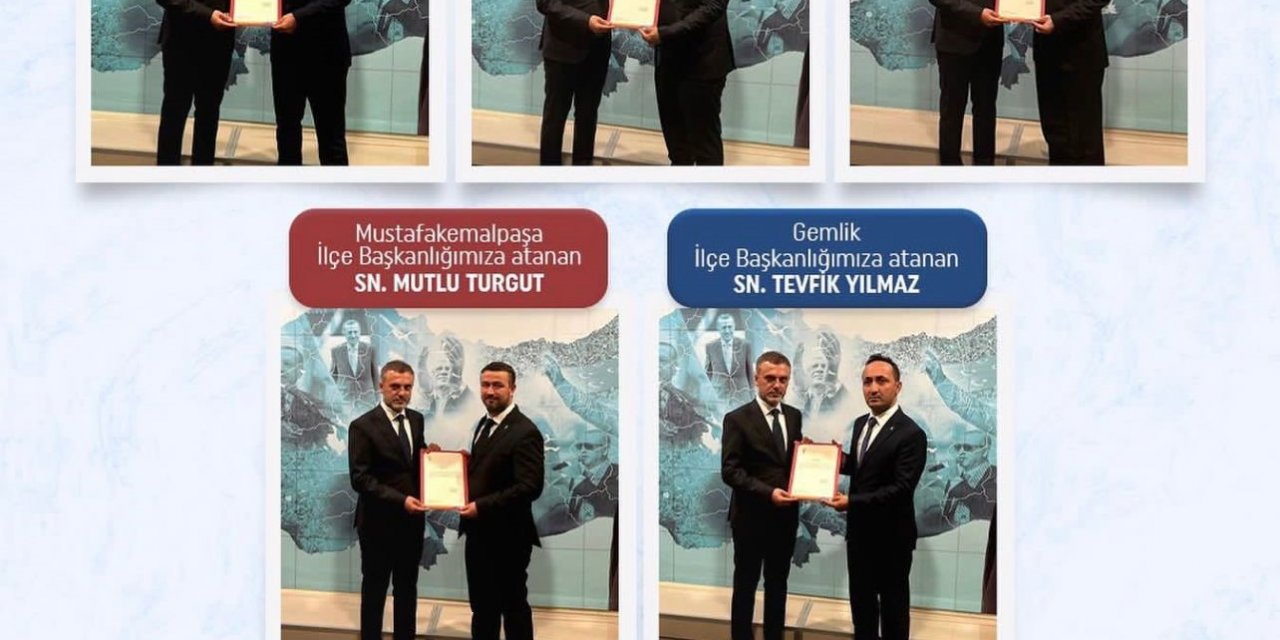 Bursa’da Ak Parti’nin yeni ilçe başkanları mazbatalarını aldı