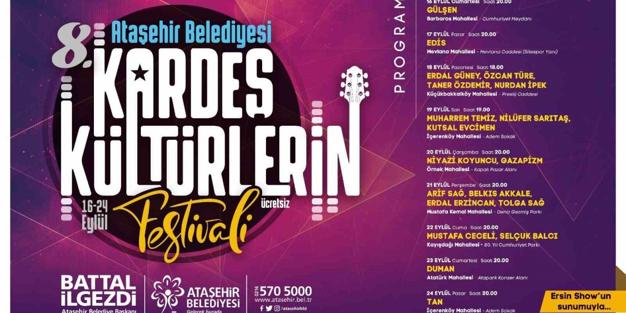 Ataşehir’de “Kardeş Kültürlerin Festivali” 16 Eylül’de başlıyor