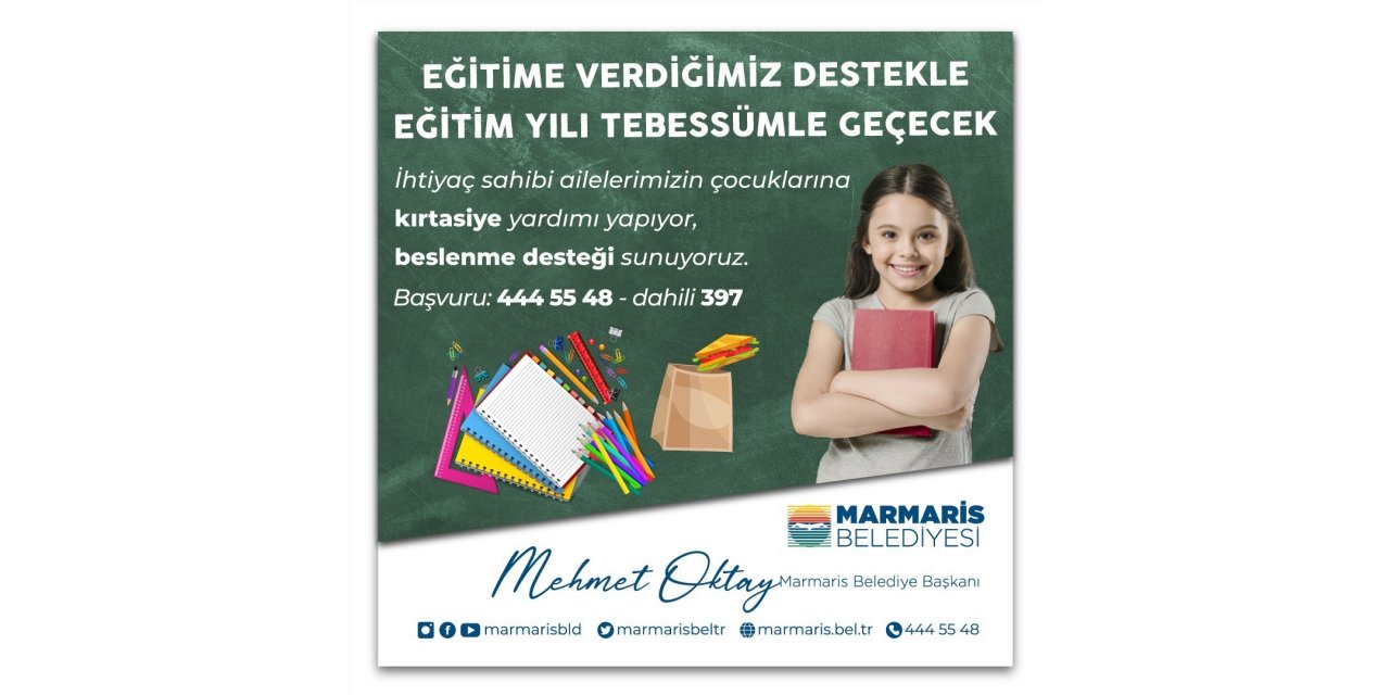 Marmaris Belediyesi’nden eğitim desteği