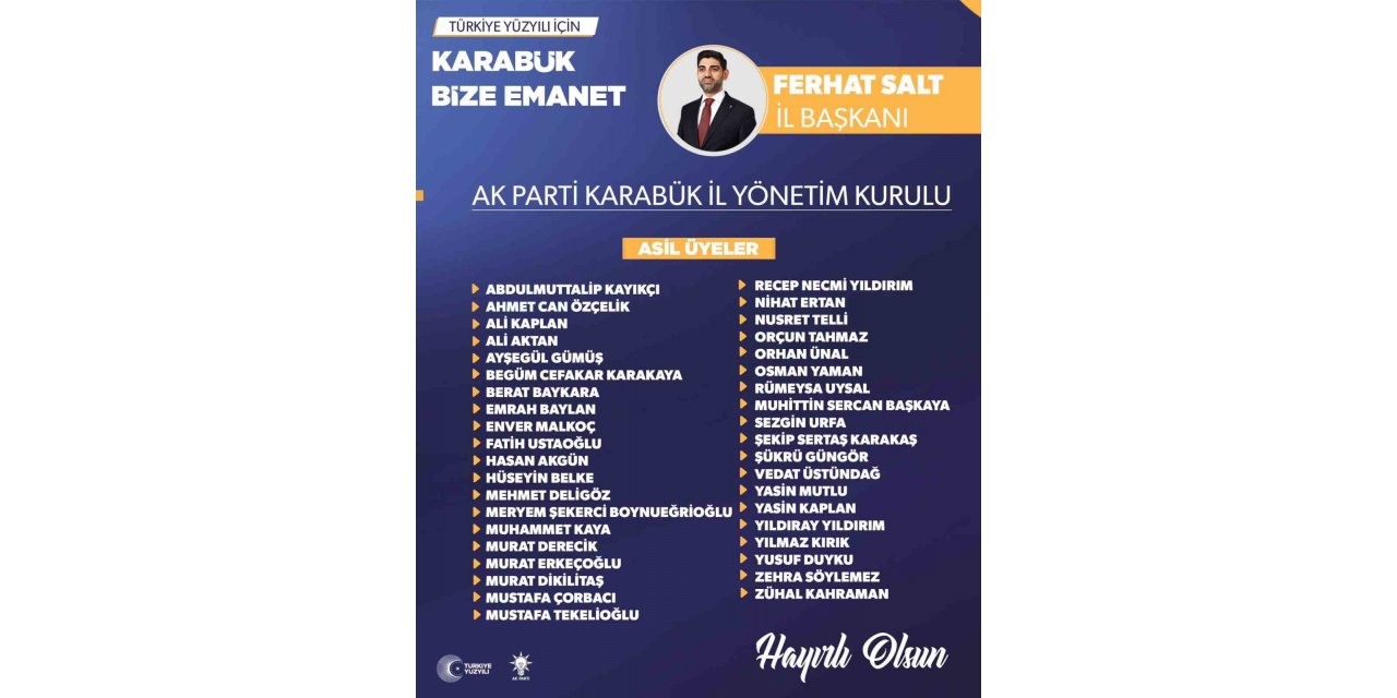 AK Parti yeni il yönetim kurulu üyeleri belli oldu