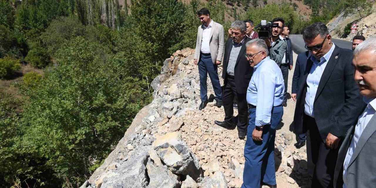Başkan Büyükkılıç, Kapuzbaşı Şelaleleri yolunda sıcak asfalt çalışmalarını inceledi