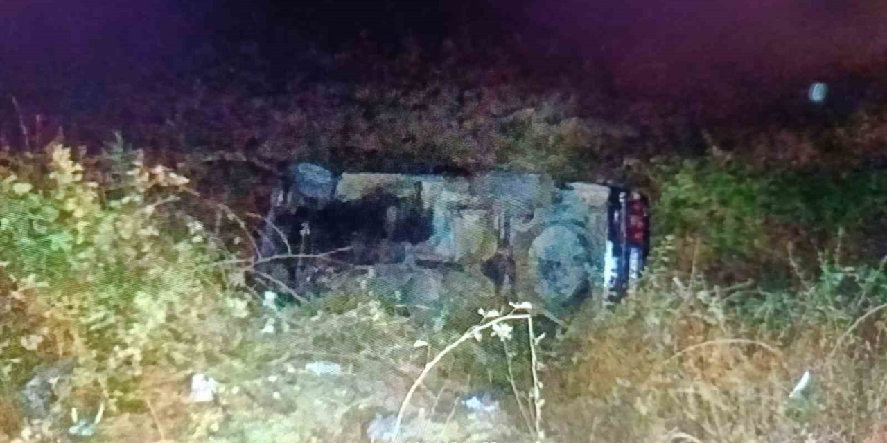 Otomobil şarampole devrildi