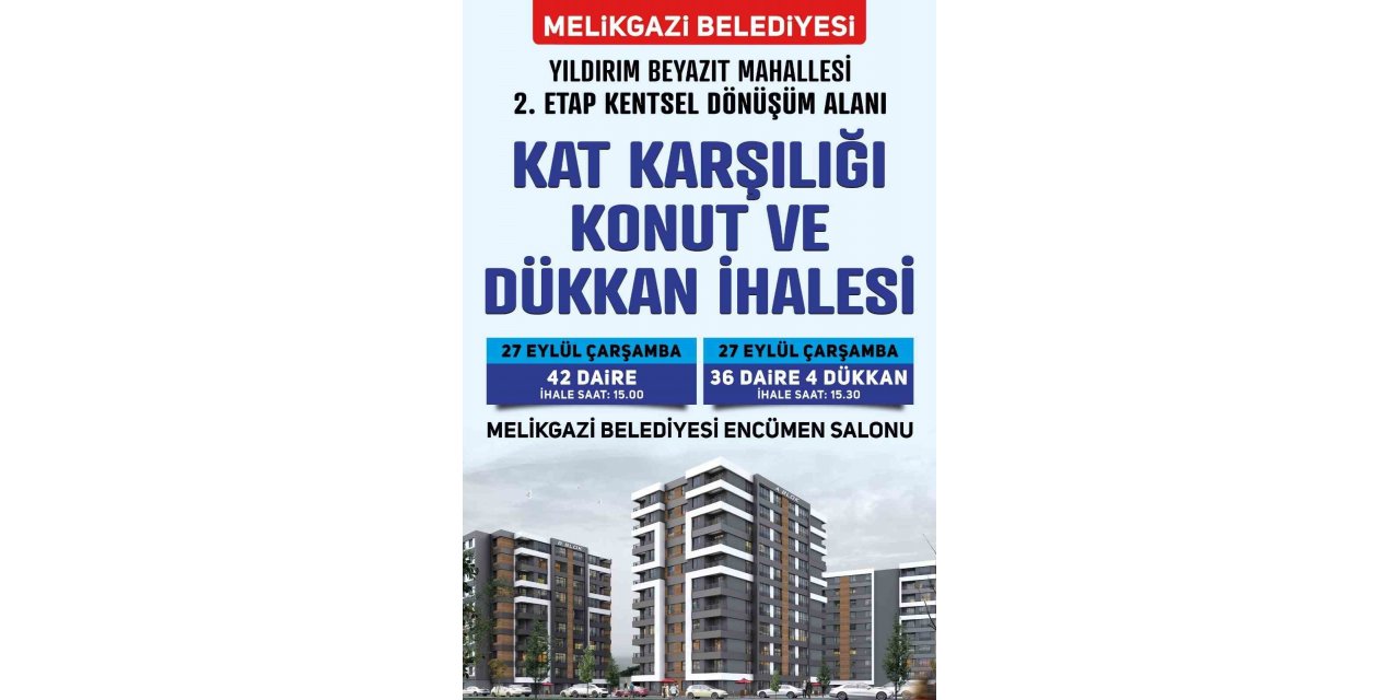 Melikgazi’den Kat Karşılığı Konut ve Dükkan İhalesi