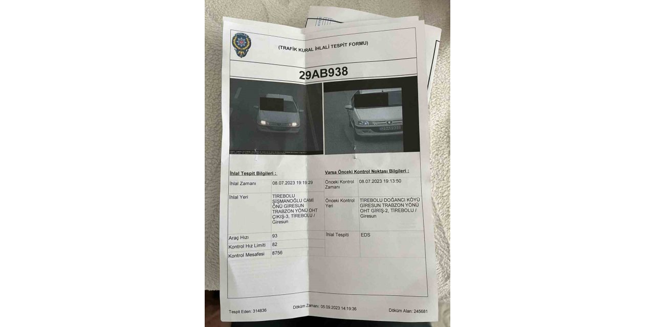 Plaka benzer olunca ceza İran’a değil Gümüşhane’ye kesildi