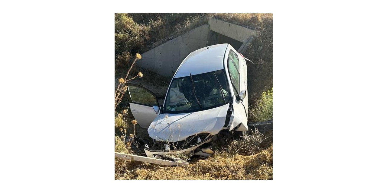 Sulama kanalına düşen otomobilde bir kişi yaralandı