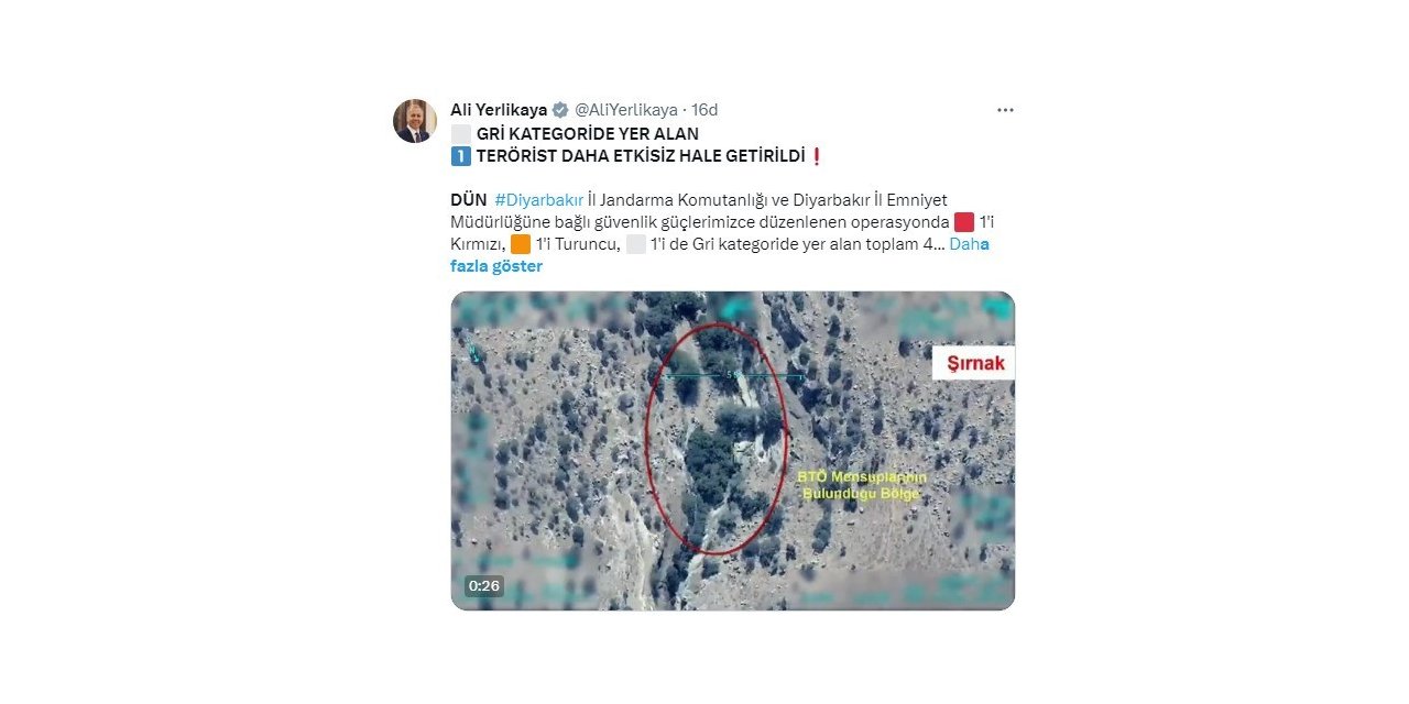 Gri kategorideki bir terörist etkisiz hale getirildi