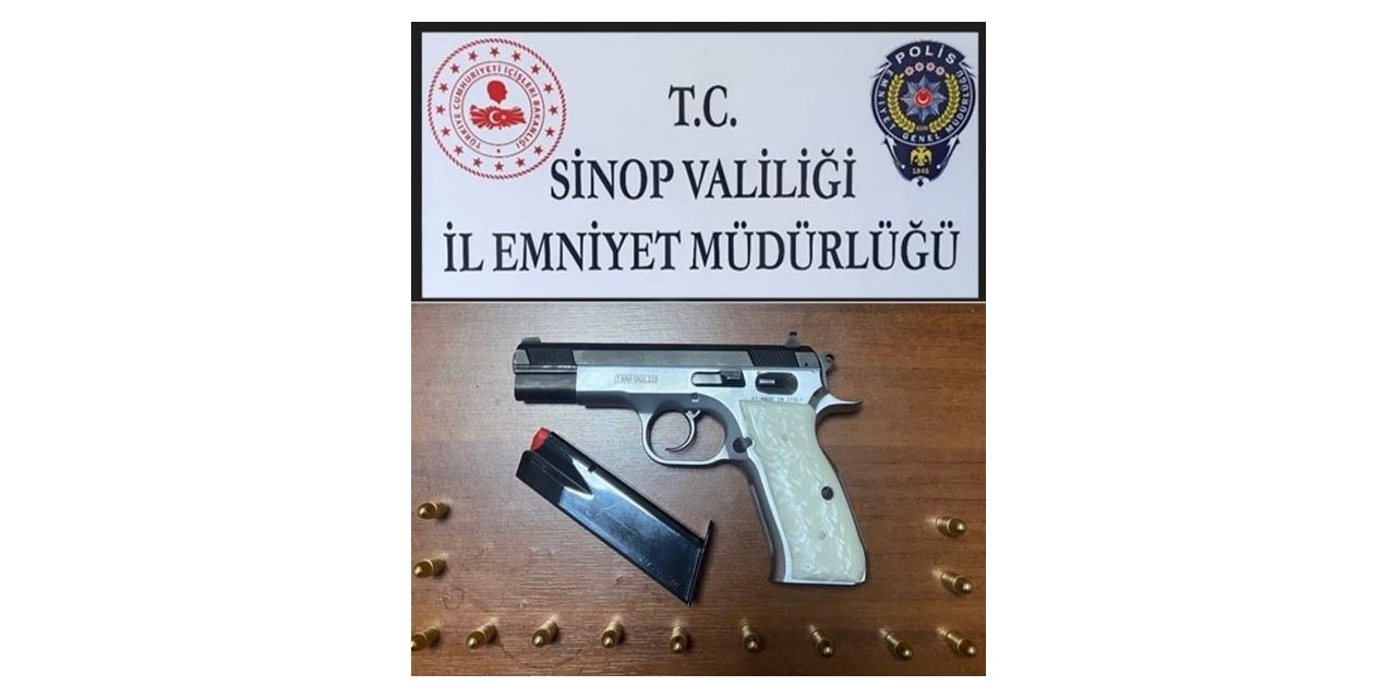 Sinop’ta şok uygulama: 1 ruhsatsız tabanca ele geçirildi