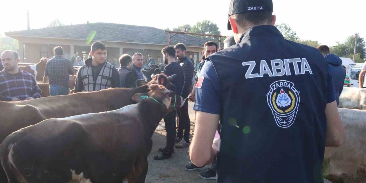 Hayvan pazarından denetimi gerçekleştirildi
