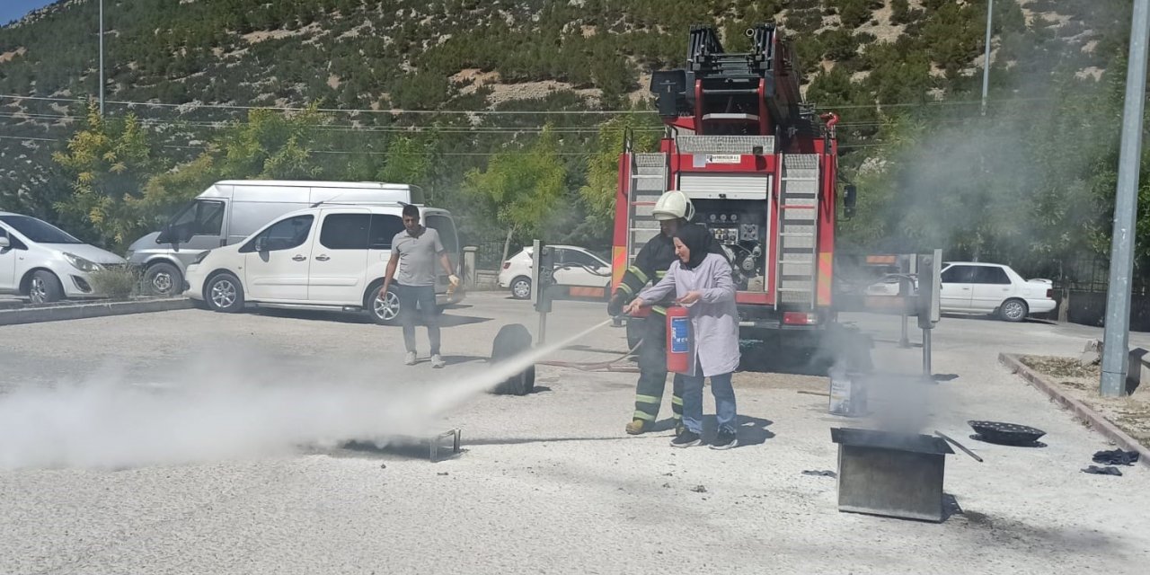 Ermenek Devlet Hastanesi’nde yangın tatbikatı