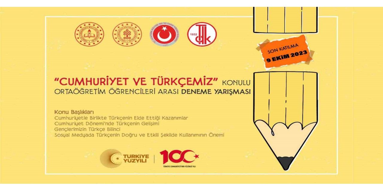 MEB’den lise öğrencileri arasında "Cumhuriyet ve Türkçemiz" konulu deneme yarışması