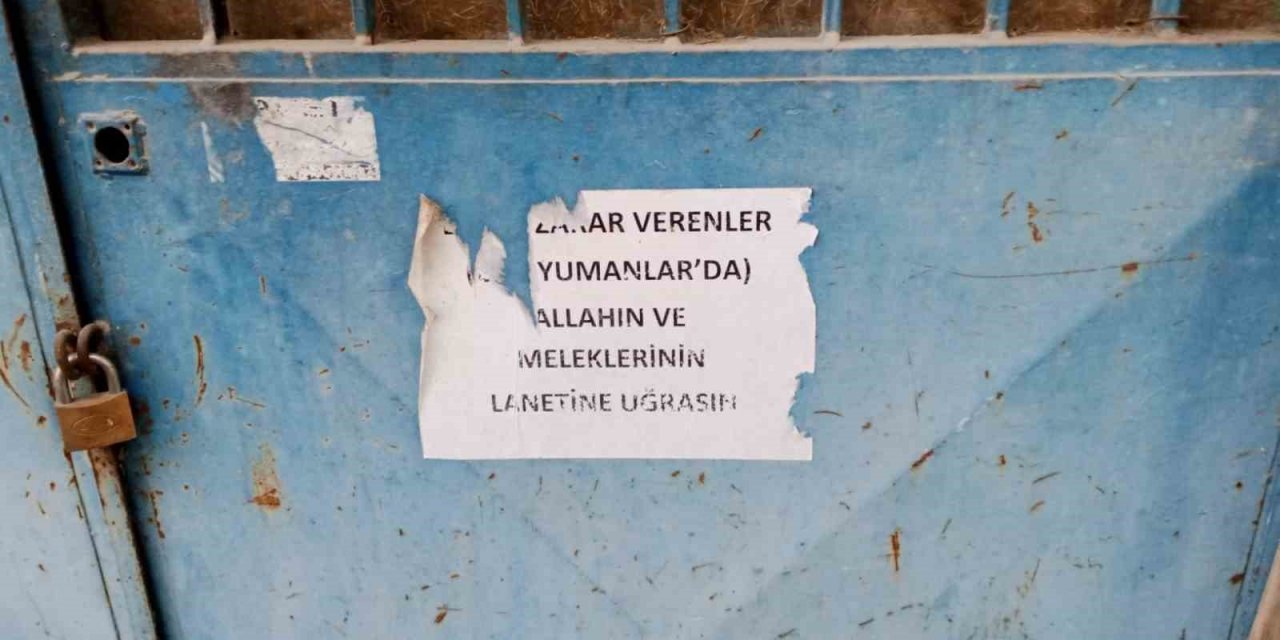 Metruk evin kapısına beddualı uyarı asıldı