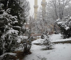 Karapınar'da kar yağışı