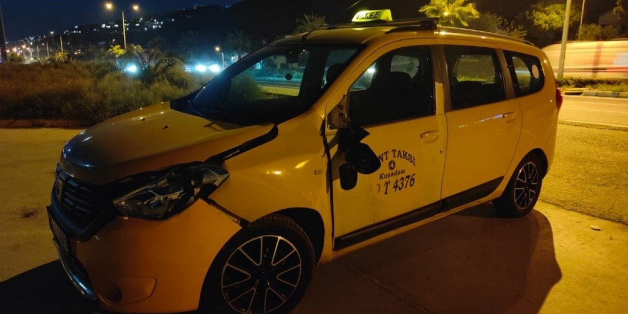 Kuşadası’nda taksinin çarptığı yaya yaralandı