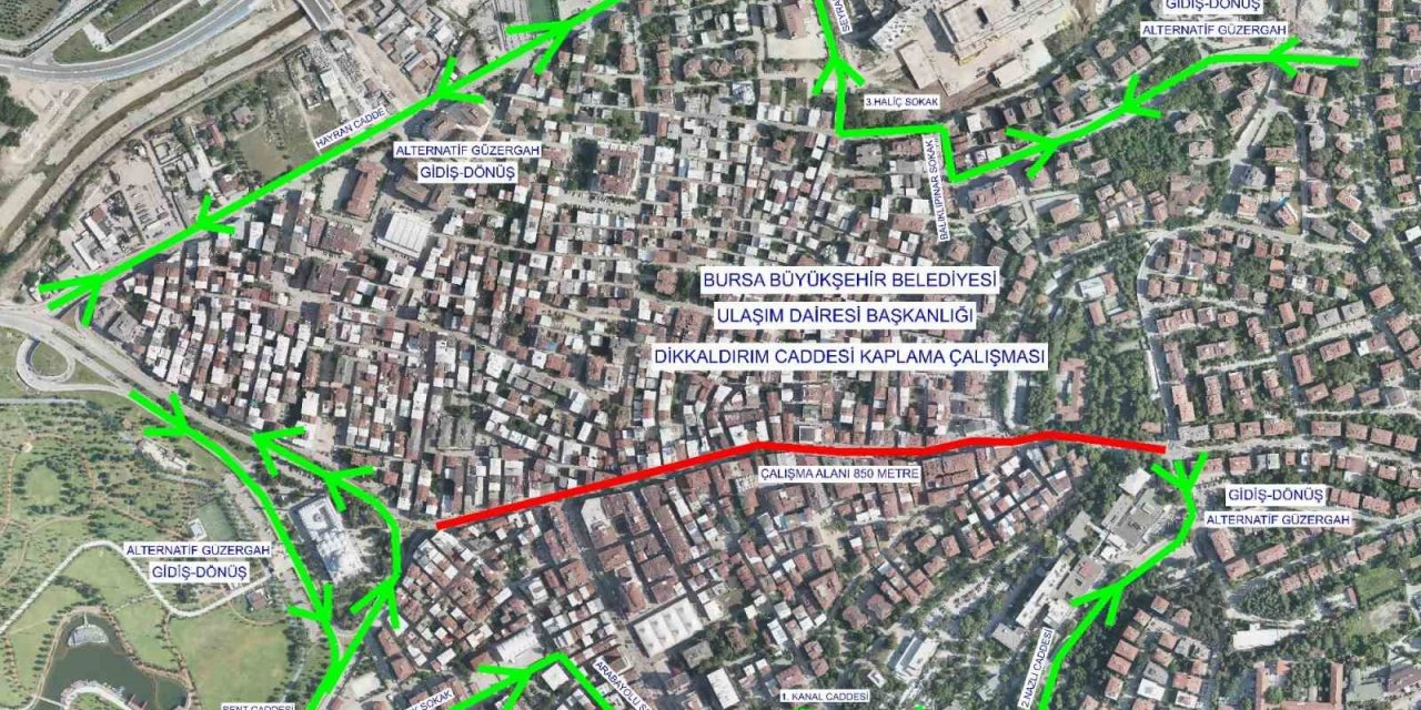 Dikkaldırım Caddesi’nde trafik düzenlemesi