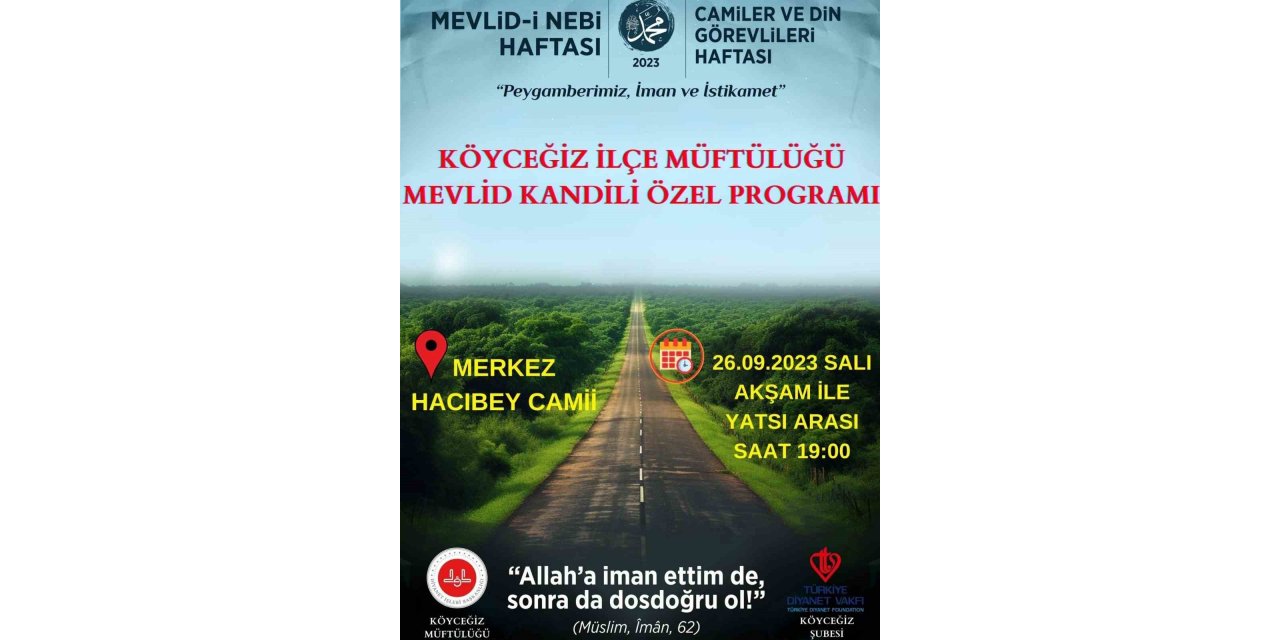 Köyceğiz’de Mevlid Kandili çeşitli programlarla idrak edilecek