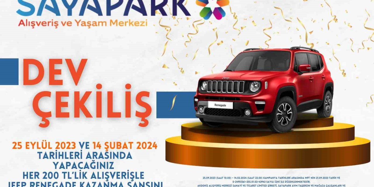 Sayapark AVM çekilişle cip veriyor