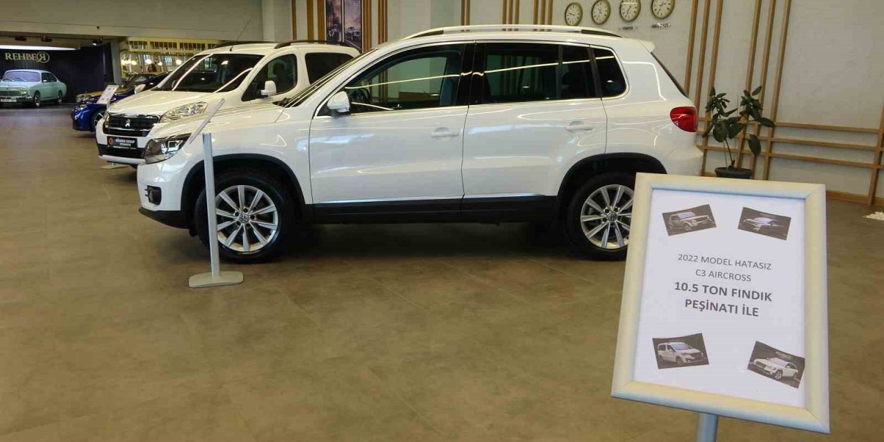 Bu galerideki tabelalarda araç fiyatı değil, fındık miktarı yazılıyor