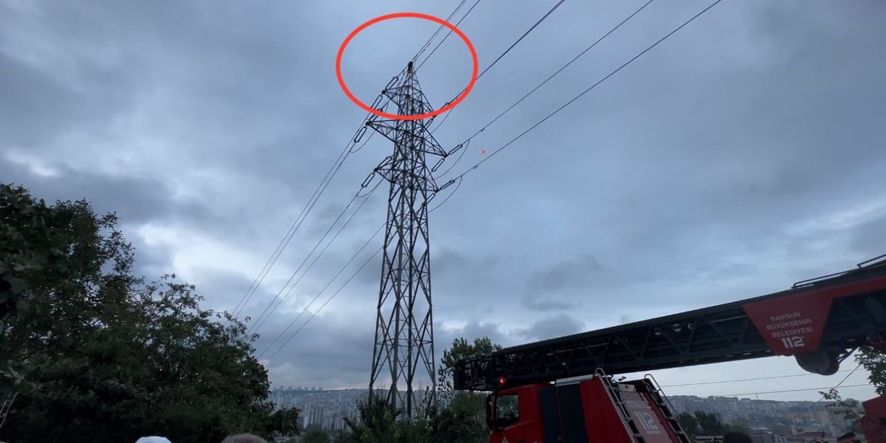Erkek arkadaşı ile tartışan genç kız 154 bin voltluk yüksek gerilim hattı direğine çıktı