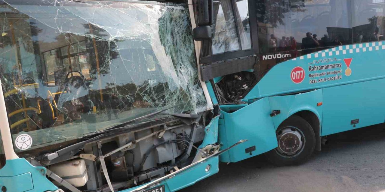 Kahramanmaraş’ta belediye otobüsü ile halk otobüsü çarpıştı: 9 yaralı