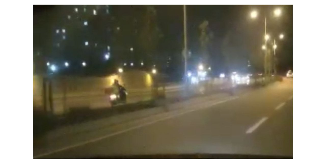 Motokuryenin tehlikeli yolculuğu kamerada