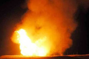 Doğalgaz boru hattında patlama