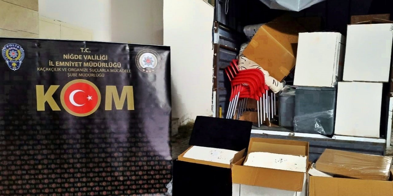Niğde’de gümrük kaçağı makaron ele geçirildi