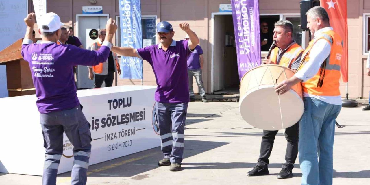Altınordu’da en düşük işçi maaşı 23 bin TL oldu, işçiler davul-zurna eşliğinde kutladı