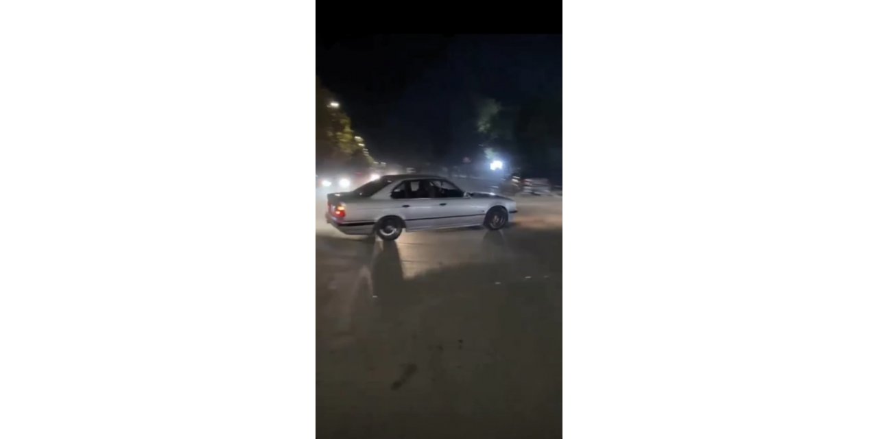 Yolu kapatıp drift attı, sosyal medyada paylaştı