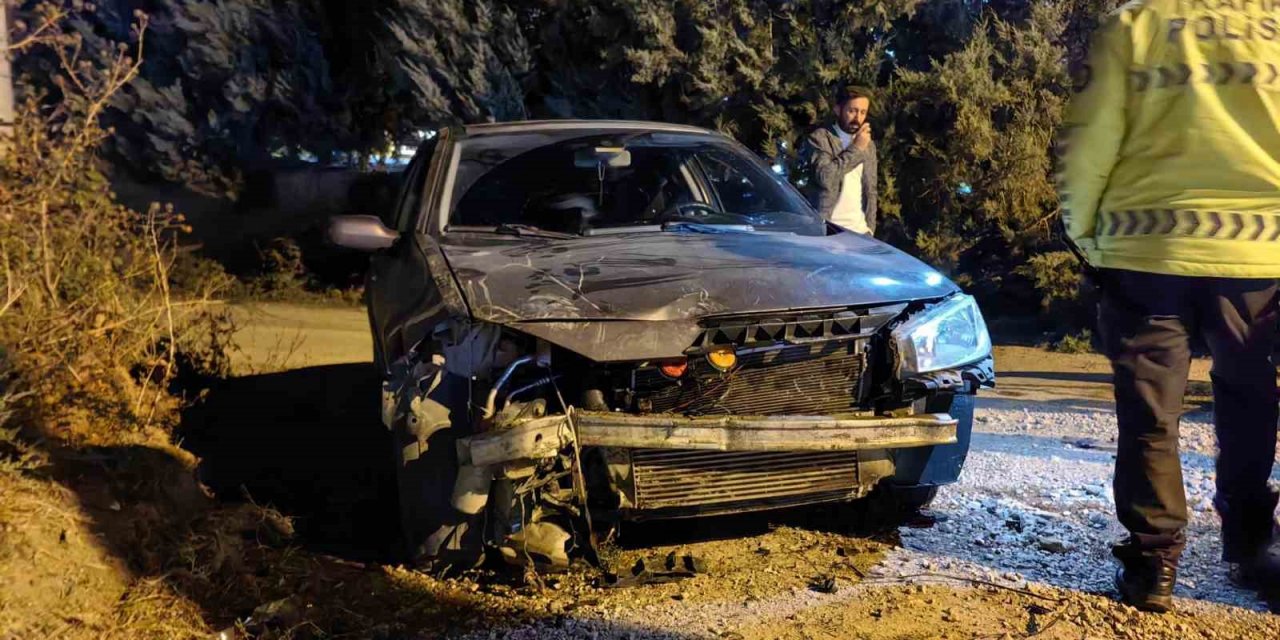 Otomobil ağaca çarpıp devrildi: O anlar kameralara yansıdı