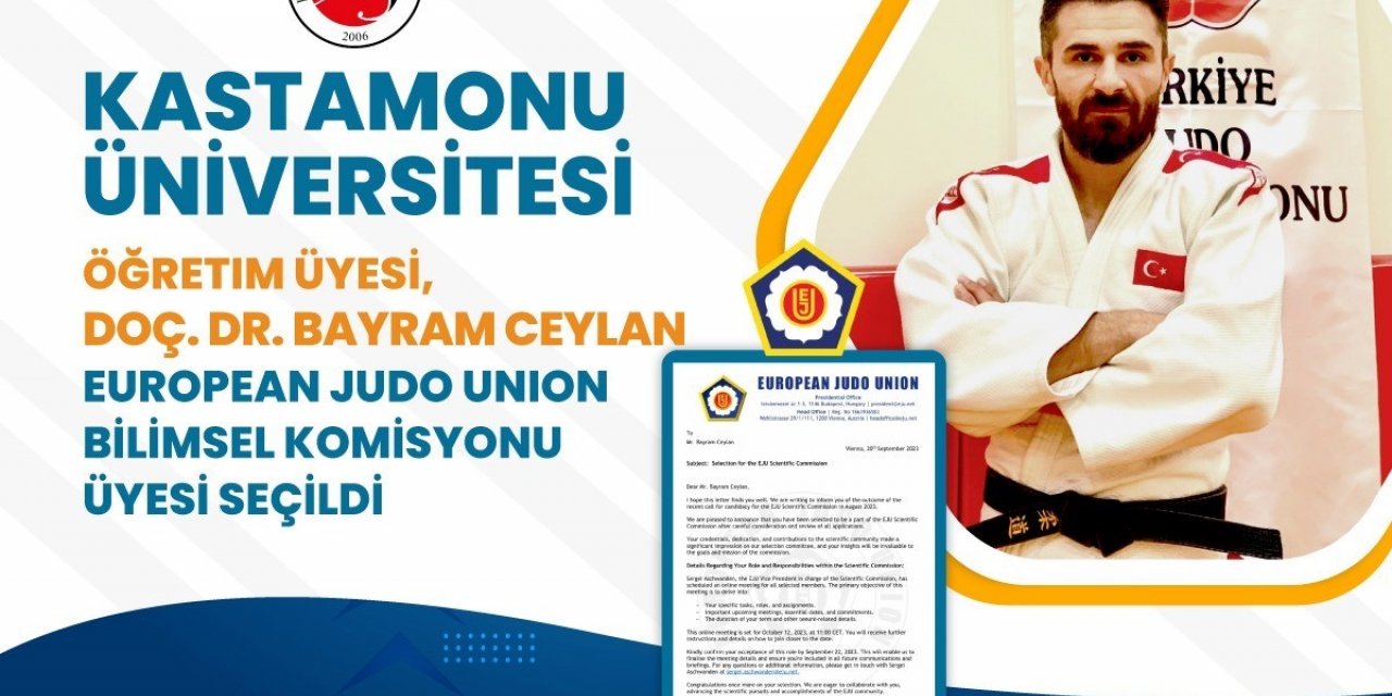 Kastamonu Üniversitesi’nden Doç. Dr. Ceylan, EJU Bilimsel Komisyonu Üyesi seçildi