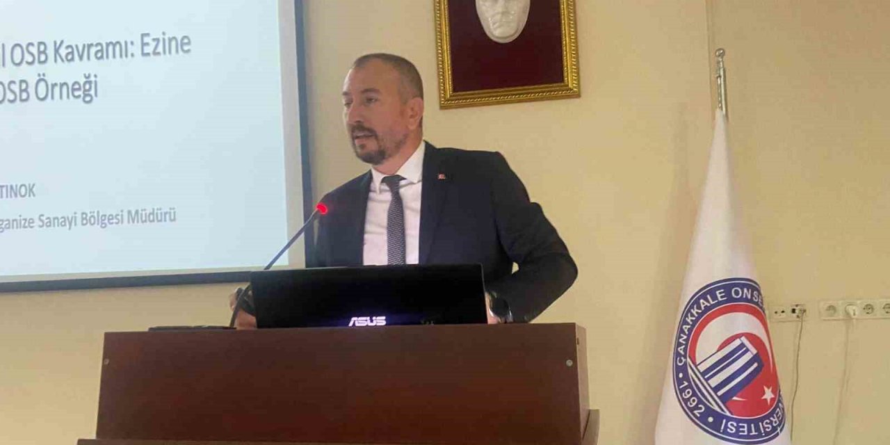 ÇOMÜ’deki Çalıştay’da Ezine Gıda OSB Müdürü Altınok’tan sunum