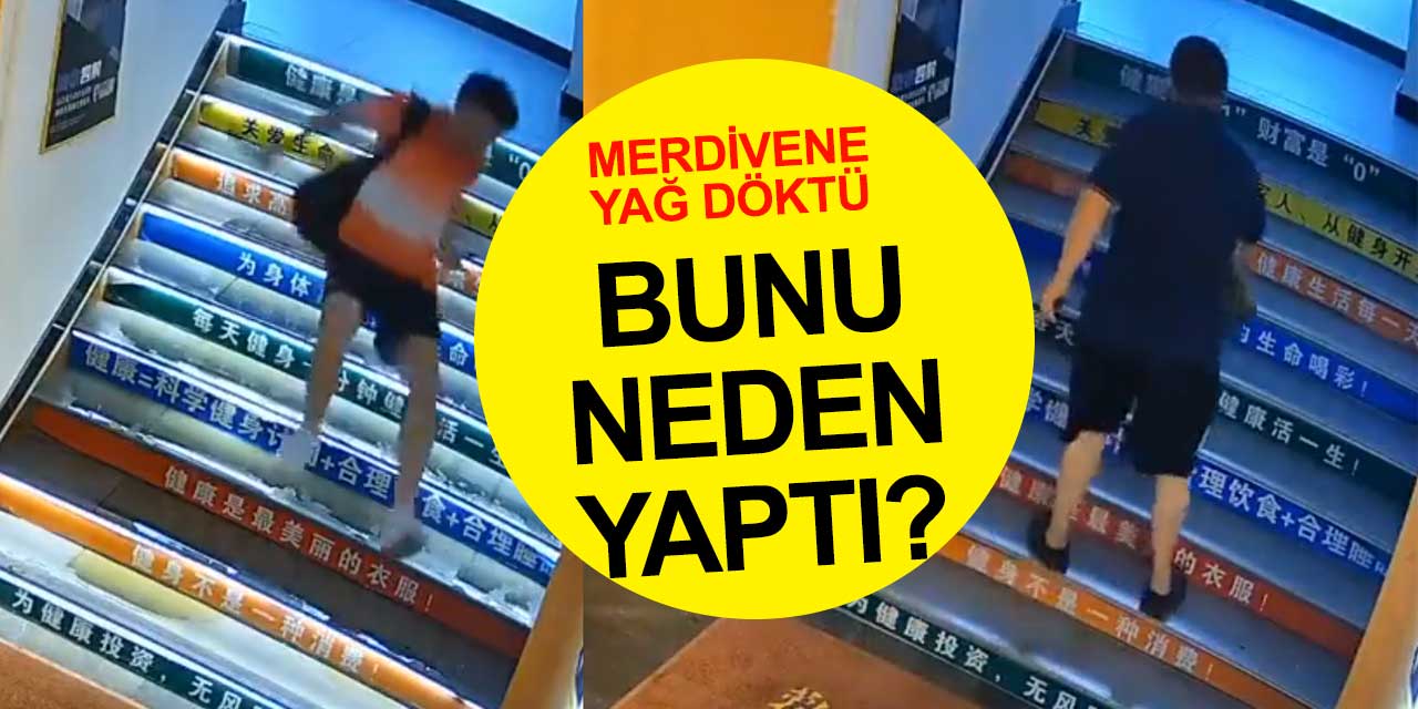 Spor salonunda merdivenlere yağ döktü olanlar oldu