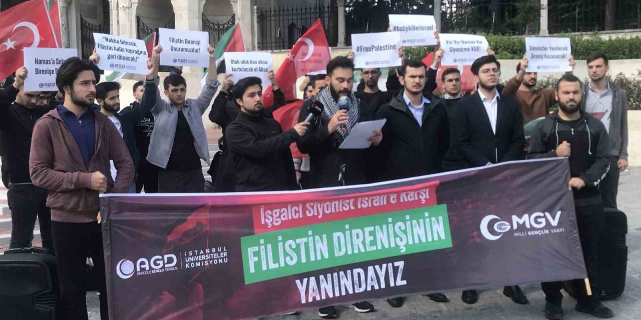 Beyazıt Meydanı’nda Filistin’e destek eylemi