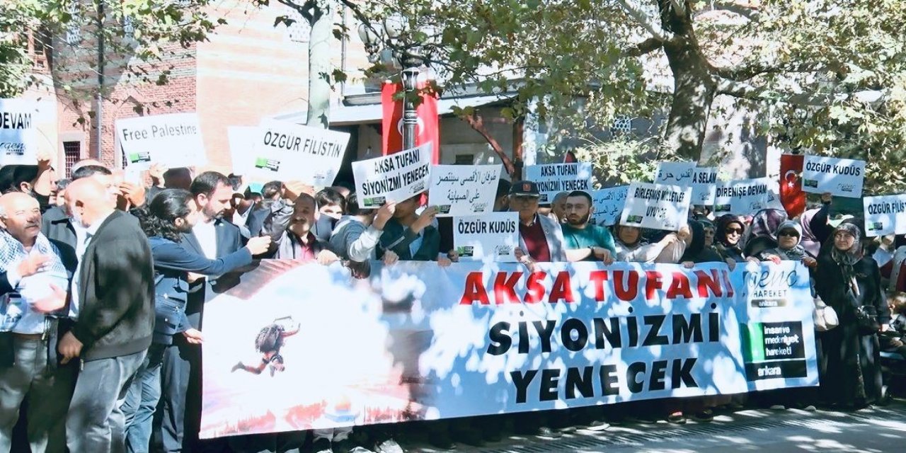 Ankara'da binlerce kişi Filistin için cenaze namazı kıldı