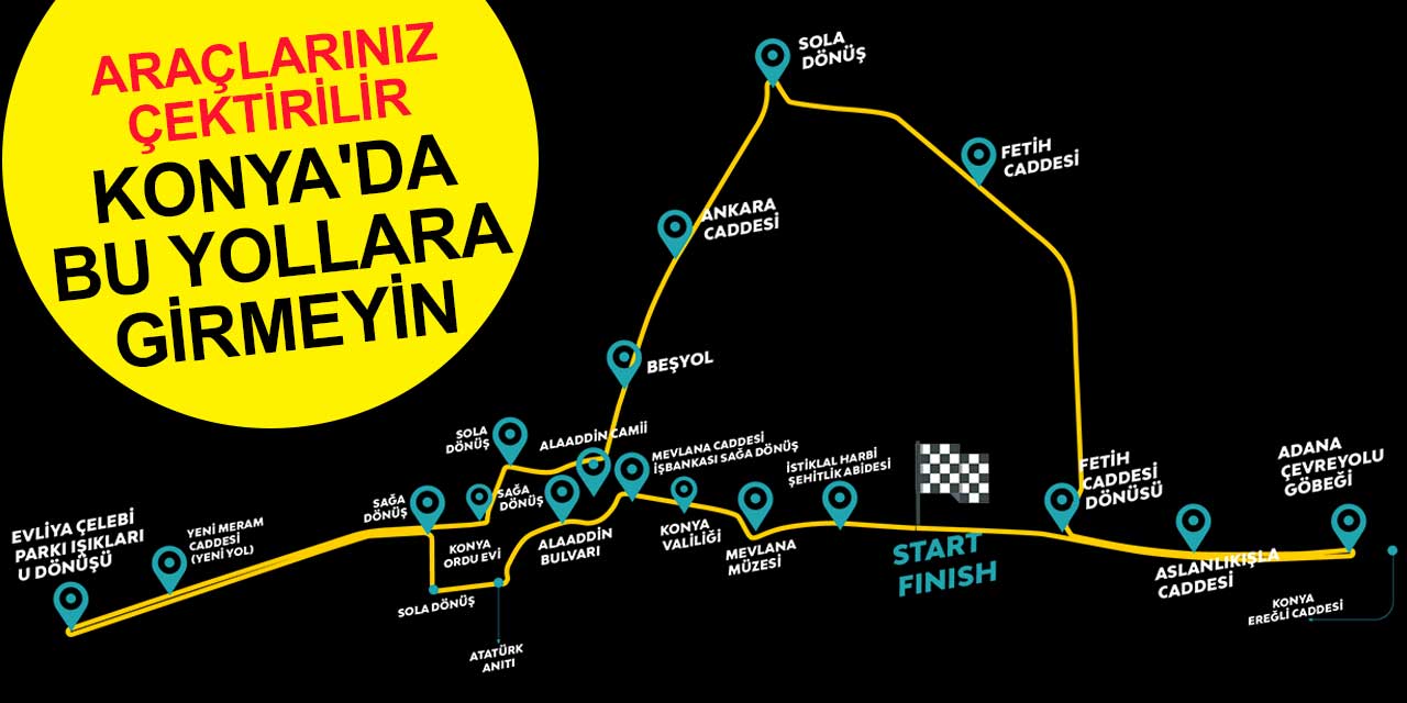 Yarın Konya'da bu yollara girmeyin