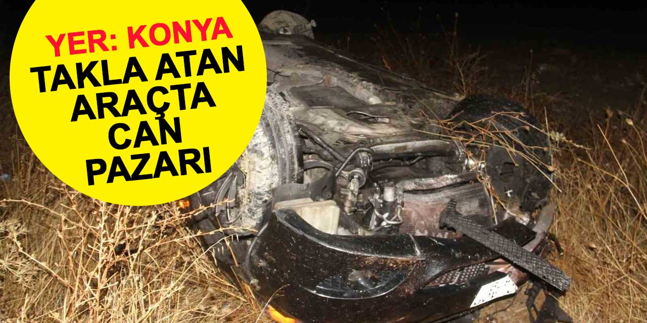 Yağışlı hava kazaya neden oldu! Takla atan otomobilde 2 kişi yaralandı