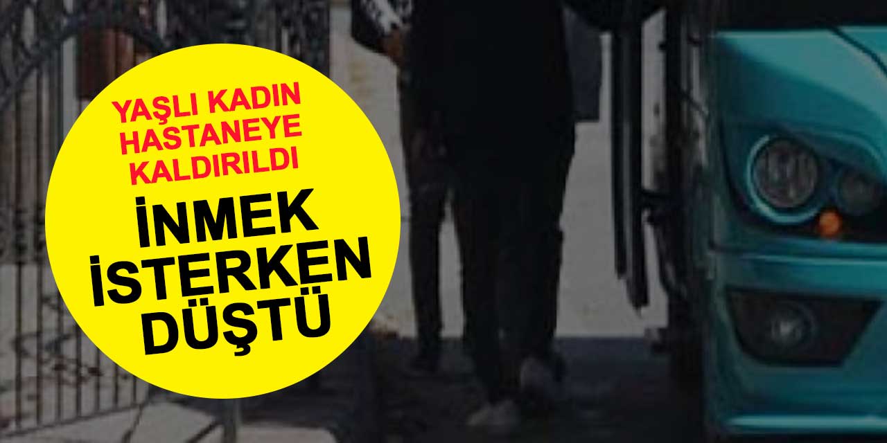 Minibüsten düşen yaşlı kadın yaralandı