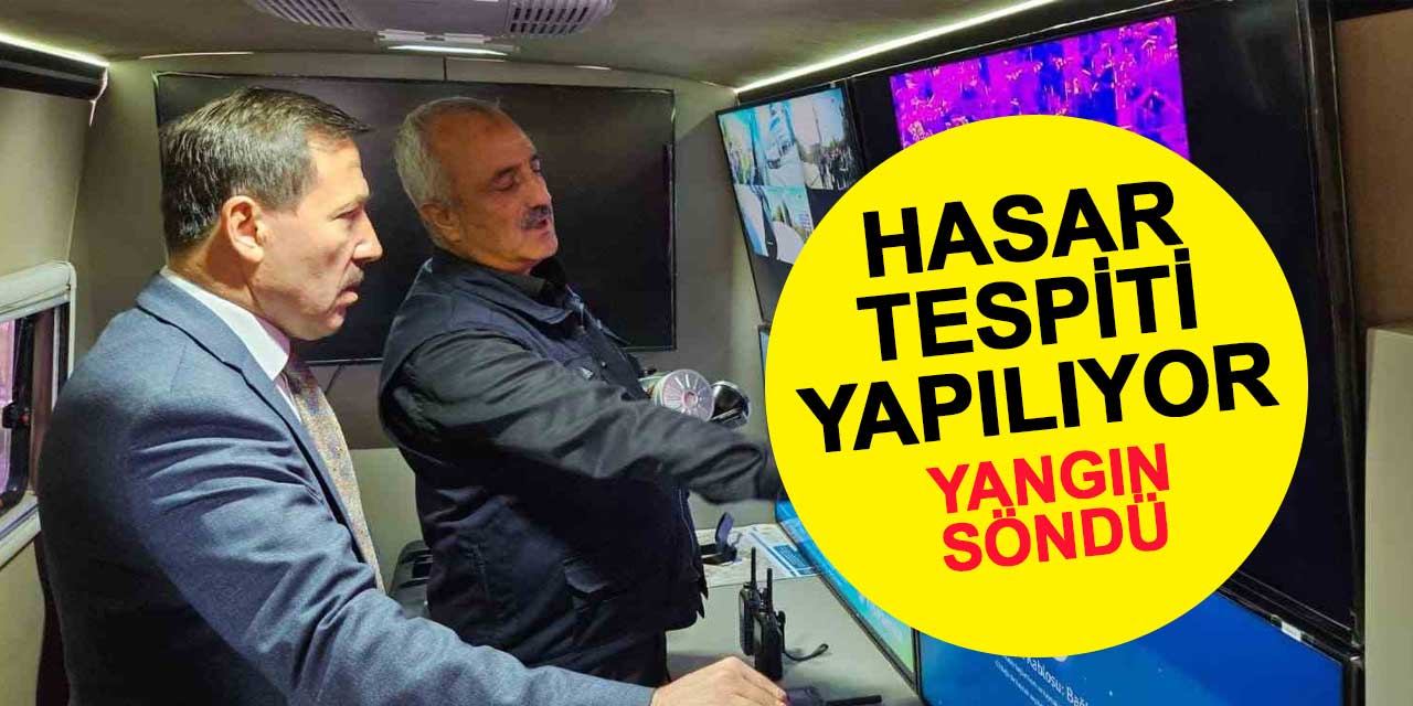 Yangının ardından Karatay Belediyesi'nde hasar tespit çalışması başladı