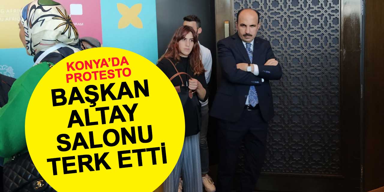 Konya'da İsrailli delege protesto edildi: Başkan Altay salonu terk etti