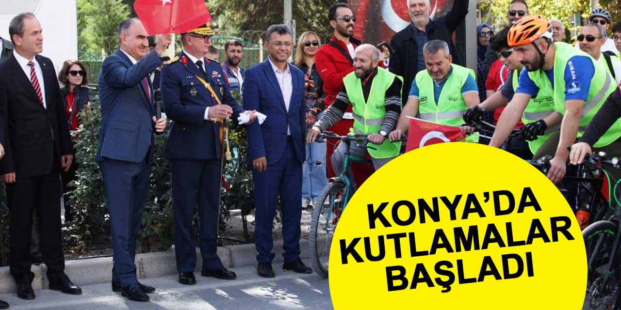 Konya'da Cumhuriyet kutlamaları Atatürk Anıtı'nda başladı