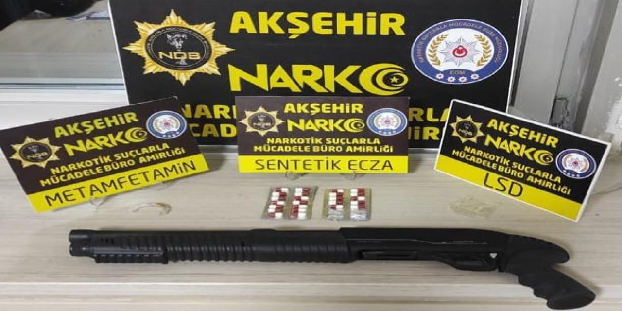 Akşehir'de 3 ayrı uyuşturucu operasyonunda 5 kişi gözaltına alındı