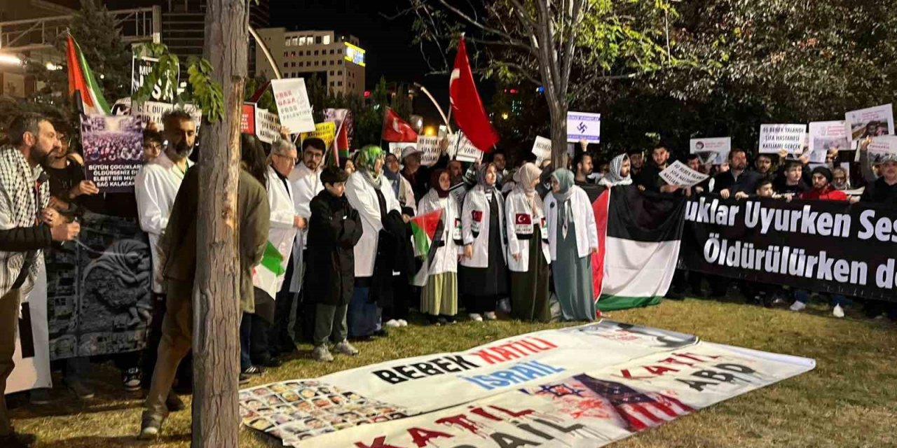 ABD Büyükelçiliği önünde Filistin’e destek eylemi