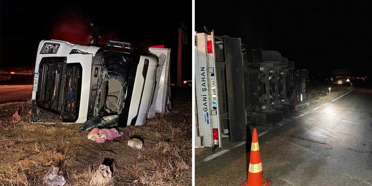 Kayseri plakalı tır Kırıkkale-Konya yolunda kaza yaptı: 2 yaralı
