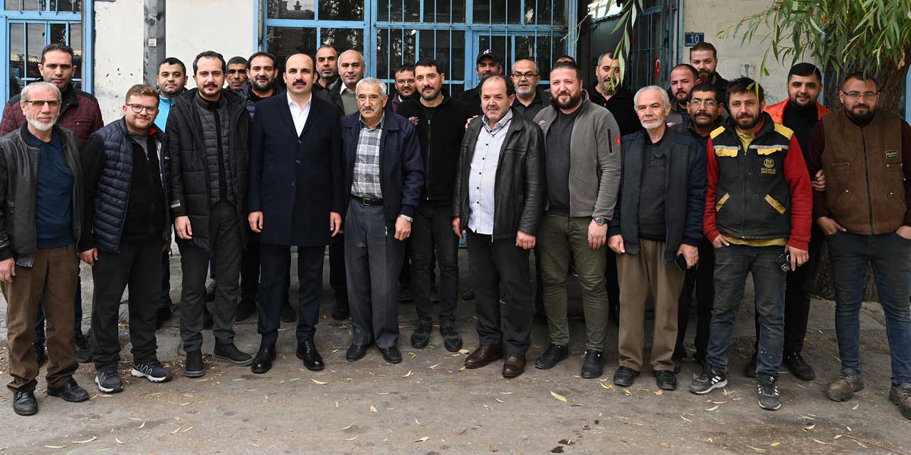 Başkan Altay'dan Meram Sanayi'de çay simit keyfi