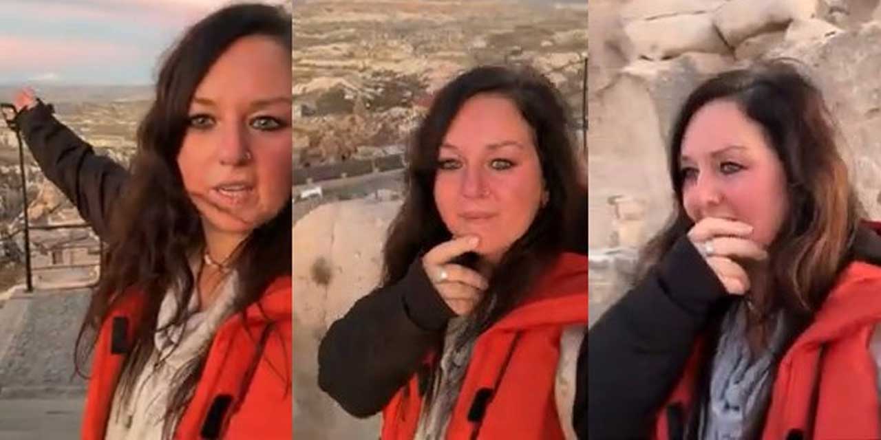 Video çekerken ezan okundu, gözyaşlarını tutamadı