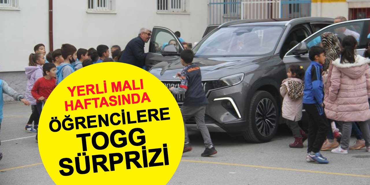 Gazi İlkokulu öğrencileri Yerli Malı Haftası'nda TOGG ile tanıştı