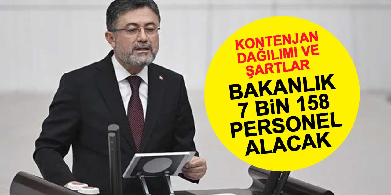 Tarım ve Orman Bakanlığı, 7 Bin 158 personel alacak! Kontenjan dağılımı ve şartlar neler?