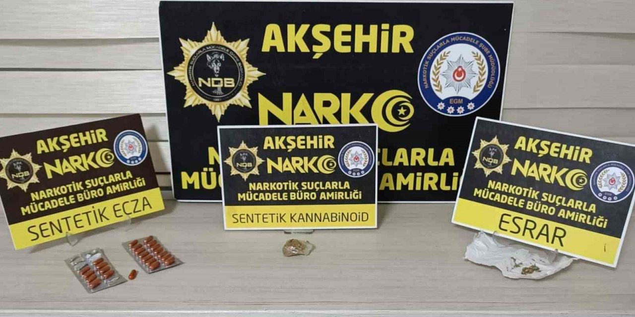 Akşehir'e çevre illerden uyuşturucu sevkiyatına polis engeli