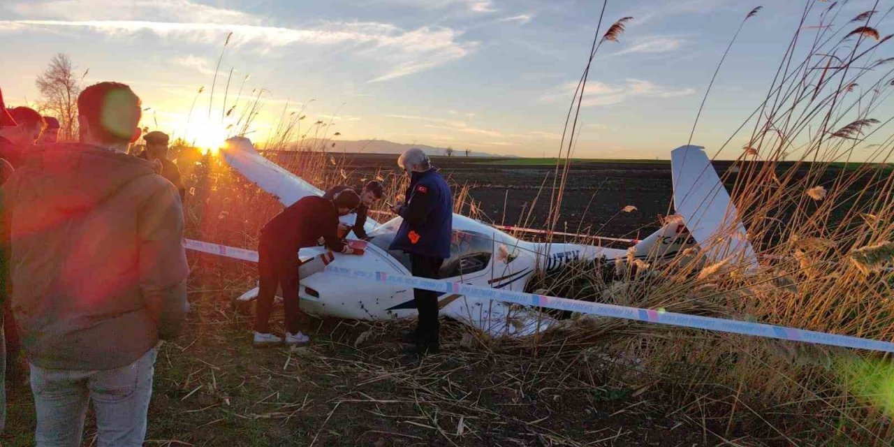 Uçak düştü dron görüntüledi